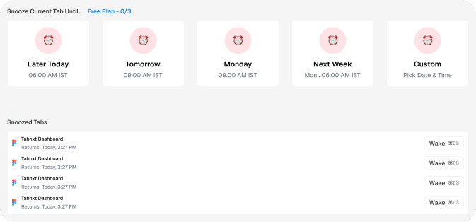 Tab Snooze feature